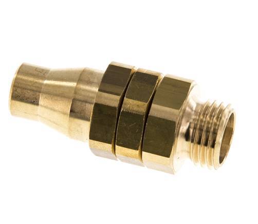 8x5 & G1/4'' Nickel plated Brass Straight Push-on Fitting with Male Threads Rotatable