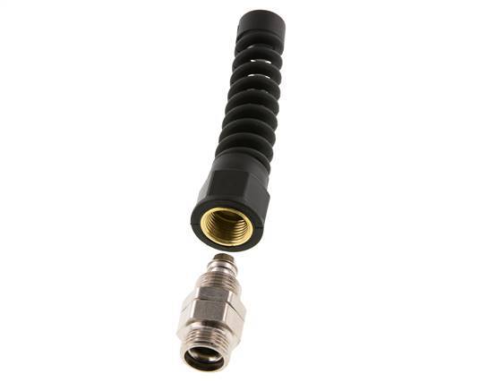 12x8 & G3/8'' Nickel plated Brass Straight Push-on Fitting with Male Threads Rotatable Bend Protection