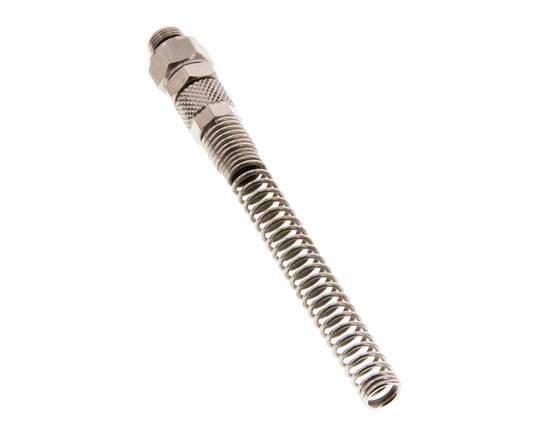 6x4 & G1/8'' Nickel plated Brass Straight Push-on Fitting with Male Threads Rotatable Bend Protection [2 Pieces]