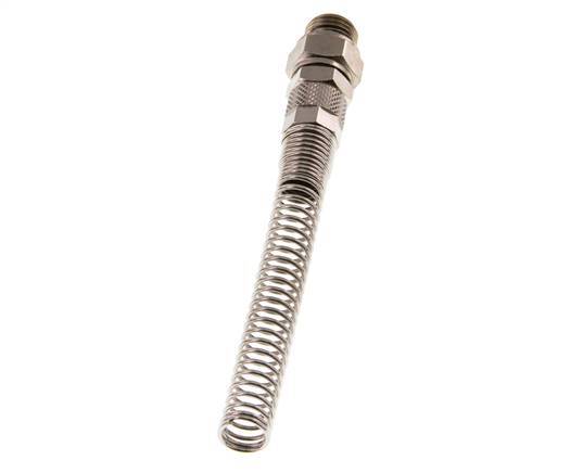 8x6 & G1/4'' Nickel plated Brass Straight Push-on Fitting with Male Threads Rotatable Bend Protection [2 Pieces]