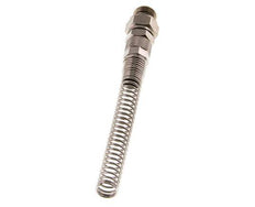 8x6 & G1/4'' Nickel plated Brass Straight Push-on Fitting with Male Threads Rotatable Bend Protection [2 Pieces]