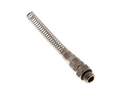 8x6 & G1/4'' Nickel plated Brass Straight Push-on Fitting with Male Threads Rotatable Bend Protection [2 Pieces]
