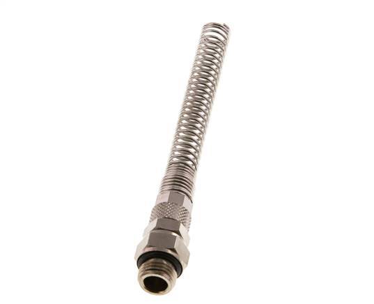 8x6 & G1/4'' Nickel plated Brass Straight Push-on Fitting with Male Threads Rotatable Bend Protection [2 Pieces]