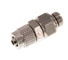 6x4 & G1/8'' Nickel plated Brass Straight Push-on Fitting with Male Threads Rotatable [2 Pieces]