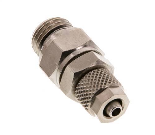 6x4 & G1/4'' Nickel plated Brass Straight Push-on Fitting with Male Threads Rotatable [2 Pieces]