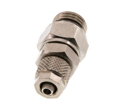 6x4 & G1/4'' Nickel plated Brass Straight Push-on Fitting with Male Threads Rotatable [2 Pieces]