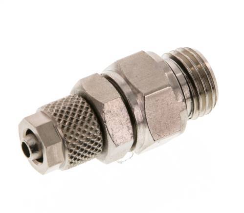 6x4 & G1/4'' Nickel plated Brass Straight Push-on Fitting with Male Threads Rotatable [2 Pieces]