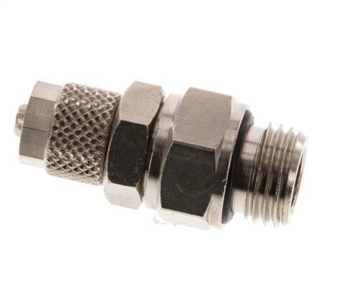 6x4 & G1/4'' Nickel plated Brass Straight Push-on Fitting with Male Threads Rotatable [2 Pieces]