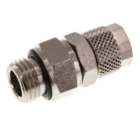 8x6 & G1/4'' Nickel plated Brass Straight Push-on Fitting with Male Threads Rotatable [2 Pieces]