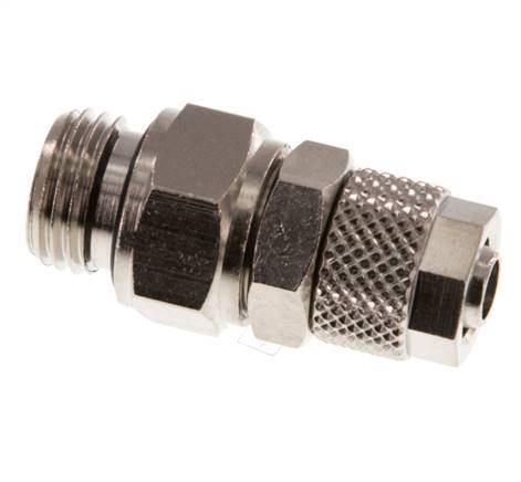 8x6 & G1/4'' Nickel plated Brass Straight Push-on Fitting with Male Threads Rotatable [2 Pieces]