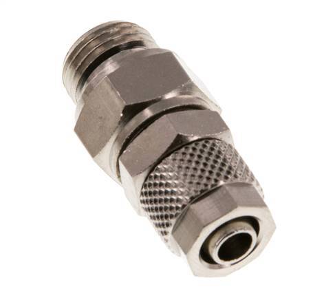 8x6 & G1/4'' Nickel plated Brass Straight Push-on Fitting with Male Threads Rotatable [2 Pieces]