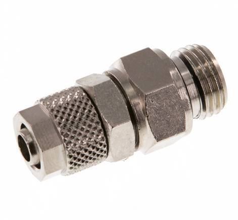 8x6 & G1/4'' Nickel plated Brass Straight Push-on Fitting with Male Threads Rotatable [2 Pieces]