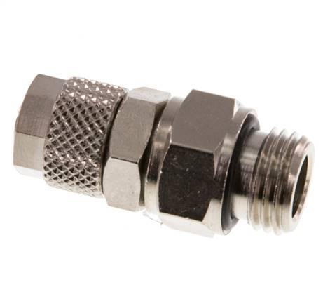 8x6 & G1/4'' Nickel plated Brass Straight Push-on Fitting with Male Threads Rotatable [2 Pieces]