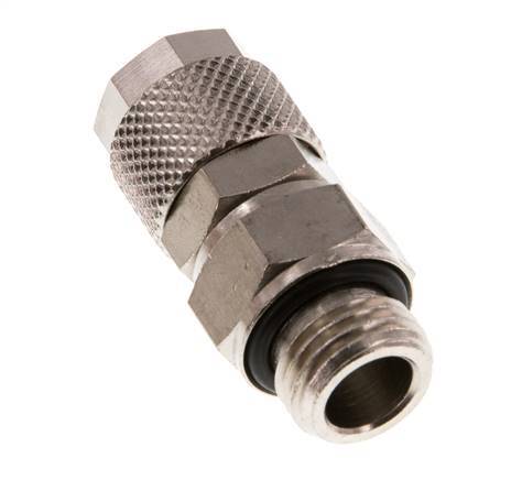 10x8 & G1/4'' Nickel plated Brass Straight Push-on Fitting with Male Threads Rotatable [2 Pieces]