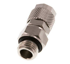 10x8 & G1/4'' Nickel plated Brass Straight Push-on Fitting with Male Threads Rotatable [2 Pieces]