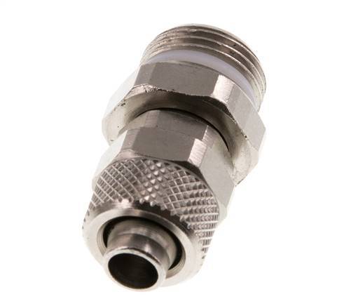 10x8 & G3/8'' Nickel plated Brass Straight Push-on Fitting with Male Threads PTFE Rotatable