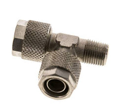 10x8 & R1/8'' Nickel Plated Brass Right Angle Tee Push-on Fitting with Male Threads [2 Pieces]