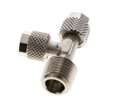 6x4 & R1/4'' Nickel Plated Brass Right Angle Tee Push-on Fitting with Male Threads [2 Pieces]