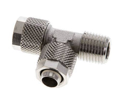 10x8 & R1/4'' Nickel Plated Brass Right Angle Tee Push-on Fitting with Male Threads [2 Pieces]