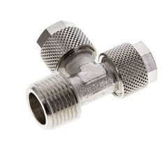 10x8 & R3/8'' Nickel Plated Brass Right Angle Tee Push-on Fitting with Male Threads