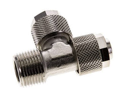 12x10 & R3/8'' Nickel Plated Brass Right Angle Tee Push-on Fitting with Male Threads