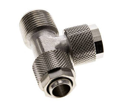 12x10 & R3/8'' Nickel Plated Brass Right Angle Tee Push-on Fitting with Male Threads