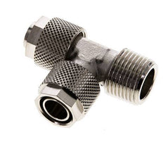 12x10 & R3/8'' Nickel Plated Brass Right Angle Tee Push-on Fitting with Male Threads