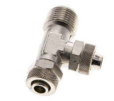 12x10 & R1/2'' Nickel Plated Brass Right Angle Tee Push-on Fitting with Male Threads