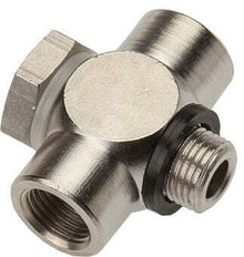 G1/8'' Aluminum Tee Banjo Fitting with Male and Female Threads with O-ring [10 Pieces]