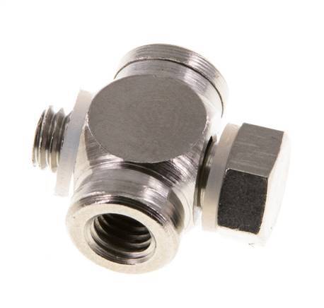 M5 Nickel plated Brass Tee Banjo Fitting with Male and Female Threads with O-ring [10 Pieces]