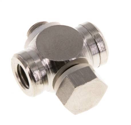 M5 Nickel plated Brass Tee Banjo Fitting with Male and Female Threads with O-ring [10 Pieces]