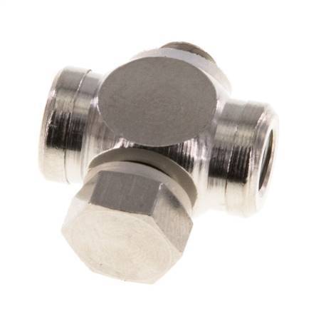 M5 Nickel plated Brass Tee Banjo Fitting with Male and Female Threads with O-ring [10 Pieces]