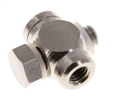 M5 Nickel plated Brass Tee Banjo Fitting with Male and Female Threads with O-ring [10 Pieces]