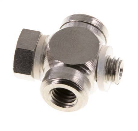 M5 Nickel plated Brass Tee Banjo Fitting with Male and Female Threads with O-ring [10 Pieces]