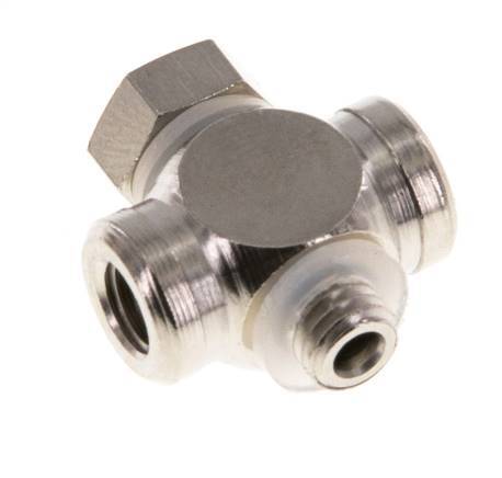 M5 Nickel plated Brass Tee Banjo Fitting with Male and Female Threads with O-ring [10 Pieces]