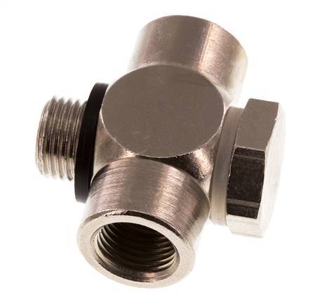 G1/8'' Nickel plated Brass Tee Banjo Fitting with Male and Female Threads with O-ring [10 Pieces]