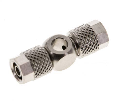 6x4 & M5 Nickel plated Brass Banjo Tee Push-on Fitting [2 Pieces]