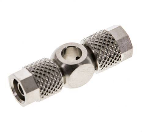 6x4 & M5 Nickel plated Brass Banjo Tee Push-on Fitting [2 Pieces]