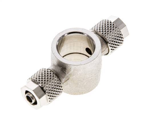 6x4 & G1/4'' Nickel plated Brass Banjo Tee Push-on Fitting [2 Pieces]