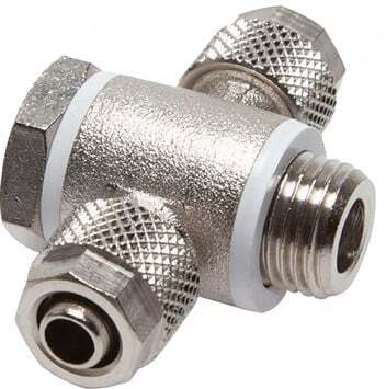10x8 & G3/8'' Nickel plated Brass Banjo Tee Push-on Fitting with O-ring