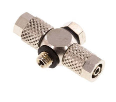 5x3 & M5 Nickel plated Brass Banjo Tee Push-on Fitting with Male Threads with O-ring [10 Pieces]