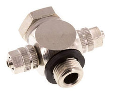 4.3x3 & G1/8'' Nickel plated Brass Banjo Tee Push-on Fitting with O-ring [10 Pieces]