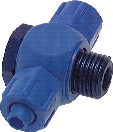 8x6 & G1/8'' PVC Banjo Tee Push-on Fitting with Male Threads with O-ring [2 Pieces]