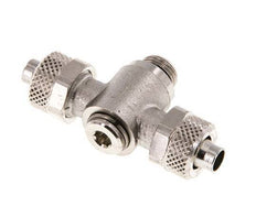 8x6 & G1/8'' Nickel plated Brass Tee Push-on Fitting with Male Threads Rotatable Inner Hexagon