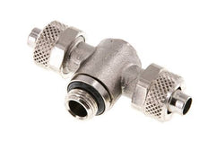 8x6 & G1/8'' Nickel plated Brass Tee Push-on Fitting with Male Threads Rotatable Inner Hexagon