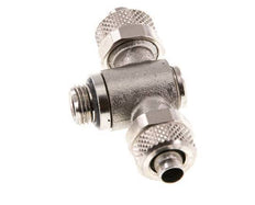8x6 & G1/8'' Nickel plated Brass Tee Push-on Fitting with Male Threads Rotatable Inner Hexagon