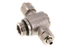 6x4 & G1/4'' Nickel plated Brass Tee Push-on Fitting with Male Threads Rotatable Inner Hexagon