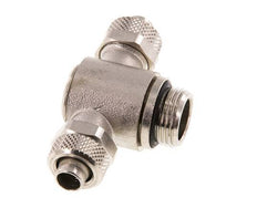 10x8 & G3/8'' Nickel plated Brass Tee Push-on Fitting with Male Threads Rotatable Inner Hexagon