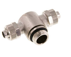 10x8 & G3/8'' Nickel plated Brass Tee Push-on Fitting with Male Threads Rotatable Inner Hexagon