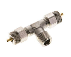 4x2 & R1/8'' Nickel plated Brass Tee Push-on Fitting with Male Threads [2 Pieces]